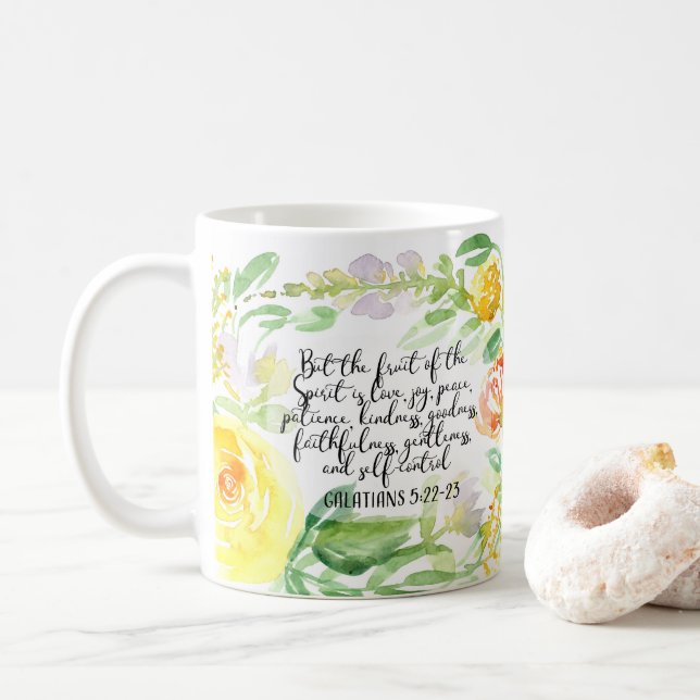 Fruit of the spirit | Christian Art Coffee Mug (With Donut)