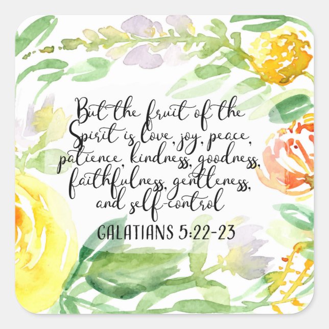 Fruit of the spirit | Christian Art Square Sticker (Front)