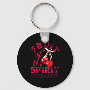 Fruit Of The Spirit Christian Coquette Pink Bow Ch Key Ring