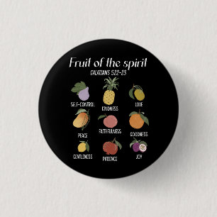 Fruit Of The Spirit Christian Faith Jesus God Love 3 Cm Round Badge