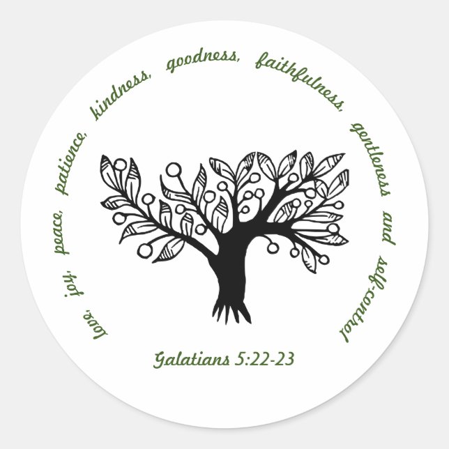 Fruit of the Spirit Classic Round Sticker (Front)