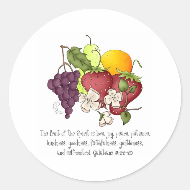 Fruit of the Spirit Classic Round Sticker (Front)