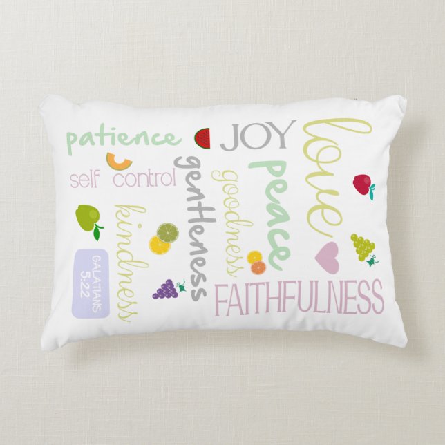 fruit of the spirit decorative cushion (Front)