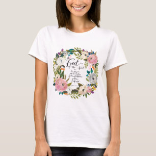 Fruit of the Spirit Floral Watercolor Wreath T-Shirt