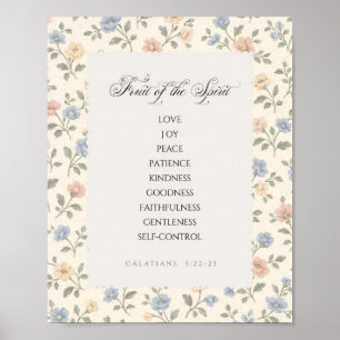 Fruit of the Spirit Galatians 5:22–23 Bible Verse  Poster