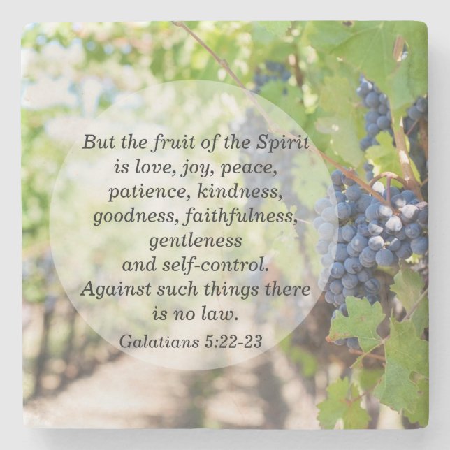 Fruit of the Spirit Galatians 5:22-23 Marble Stone Coaster (Front)