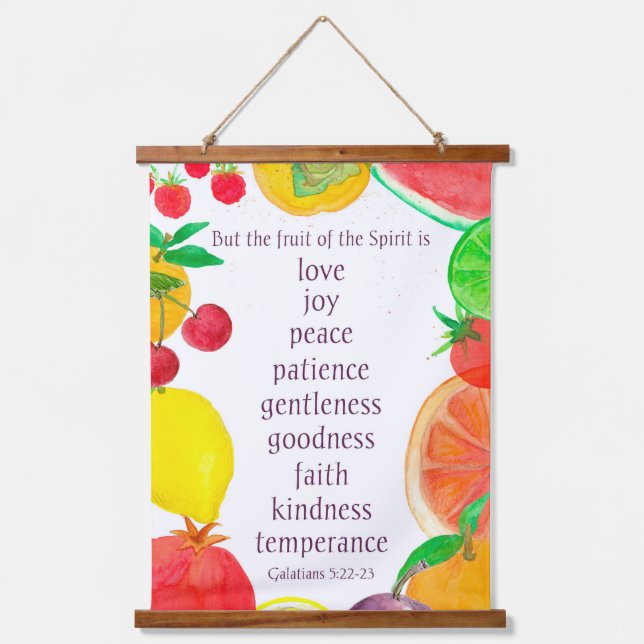 Fruit of the Spirit Galatians Bible Scripture Hanging Tapestry (Front)