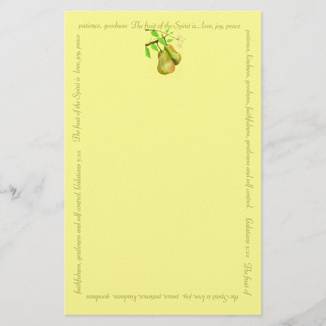 Fruit of The Spirit Gold Stationary Stationery (Front)