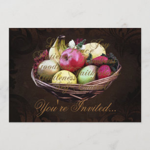 Fruit of the Spirit, Painted Brown Basket Invitation