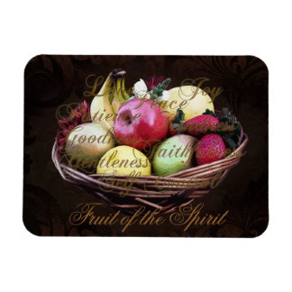Fruit of the Spirit, Painted Brown Basket Magnet