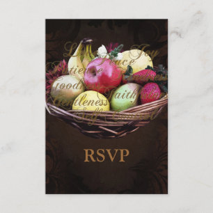 Fruit of the Spirit, Painted Brown Basket RSVP Card