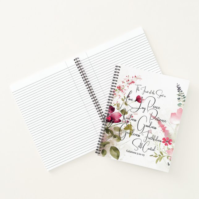 Fruit of the Spirit pink floral Notebook (Inside)