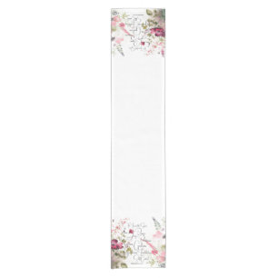 Fruit of the Spirit pink floral Short Table Runner
