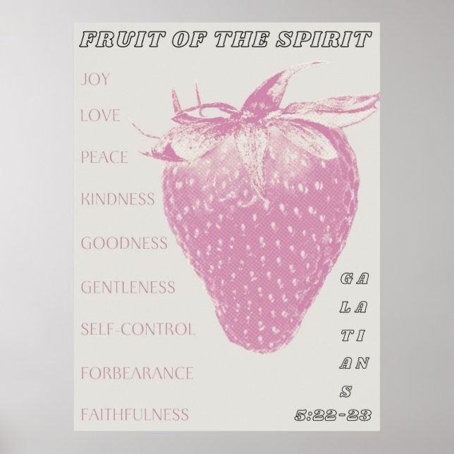 Fruit of the Spirit / Pop Art / Strawberry / Pink  Poster (Front)
