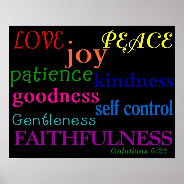 Fruit of the Spirit Poster Print Bible Scripture (Front)