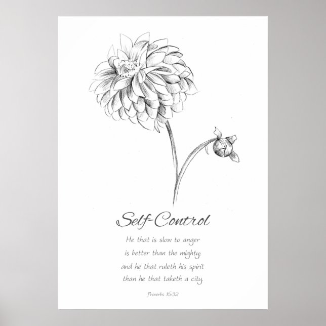 Fruit of the Spirit Self Control Bible Scripture  Poster (Front)