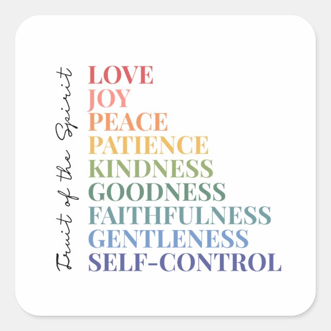Fruit of the Spirit Square Sticker (Front)
