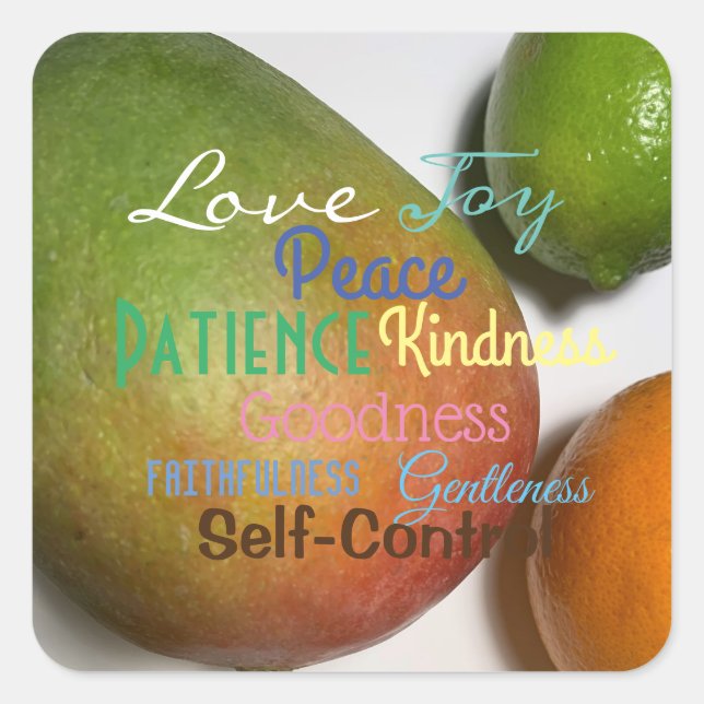 Fruit of the Spirit Square Sticker (Front)