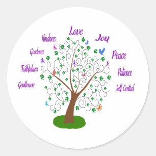 Fruit Of The Spirit Tree Magnet Classic Round Sticker