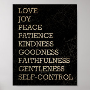 Fruit of the spirit - virtues - glitter poster