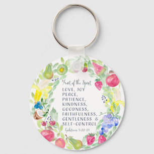 Fruit Of the Spirit Watercolor Artwork Key Ring