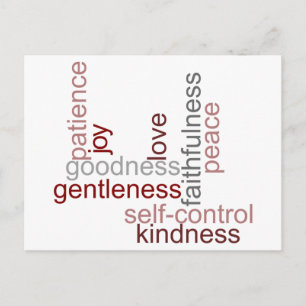 Fruit of the Spirit Word Art Postcard