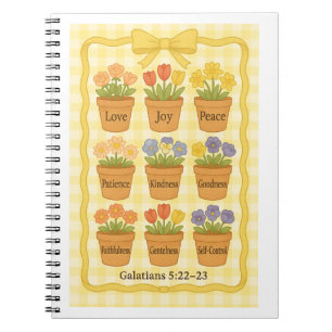 Fruit of the Spirit yellow flower pots Notebook