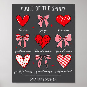 Fruit Of The Srit Christian Hearts Galatians 5_22- Poster