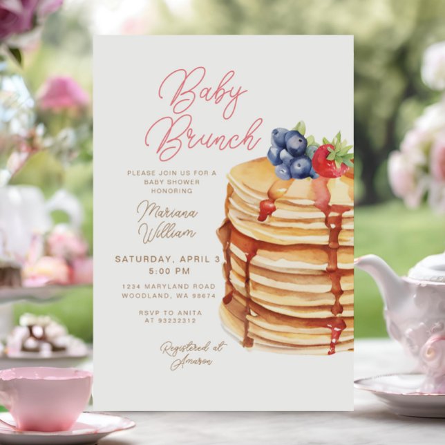 Fruit Pancakes Baby Shower Brunch Invitation (Creator Uploaded)