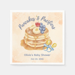 Fruit Pancakes & Pacifiers Gingham Baby Shower Napkin