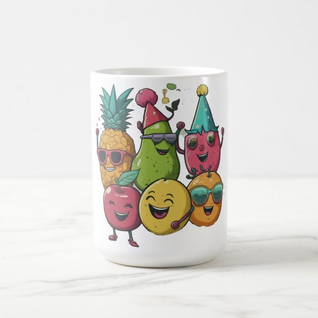 fruit party happy dancing  coffee mug (Center)