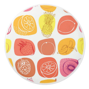 Fruit pattern ceramic knob