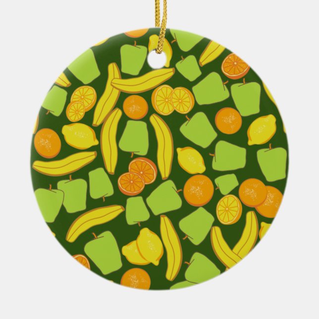Fruit Pattern Ceramic Tree Decoration (Front)