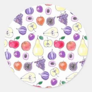Fruit pattern classic round sticker