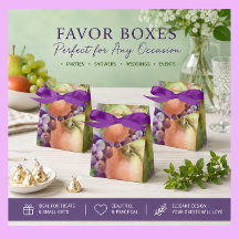 Fruit Pattern Favor Box | Apples Pears & Grapes Gi