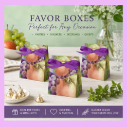 Fruit Pattern Favor Box | Apples Pears & Grapes Gi