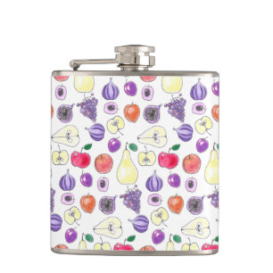 Fruit pattern hip flask