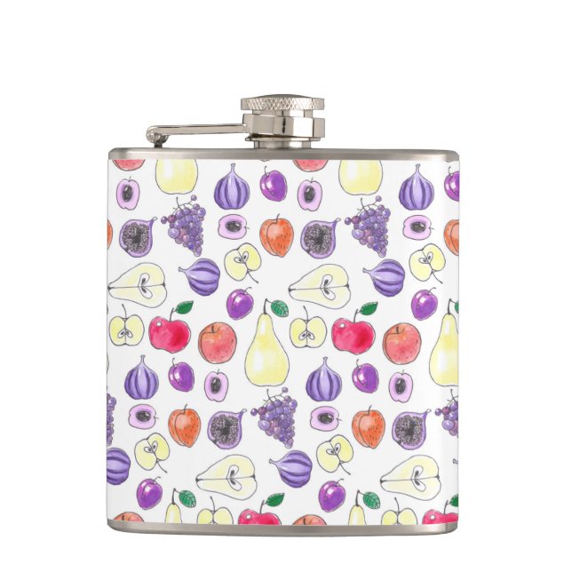 Fruit pattern hip flask (Front)