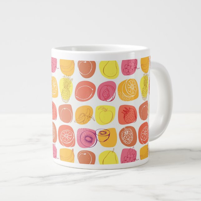Fruit pattern large coffee mug (Front Right)