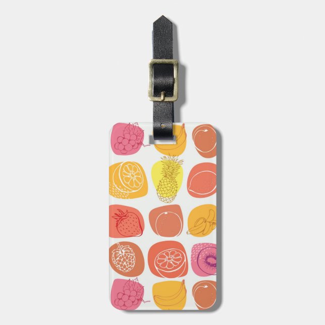 Fruit pattern luggage tag (Front Vertical)