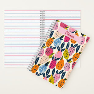 Fruit Pattern Notebook, Personalised, Creativen Notebook