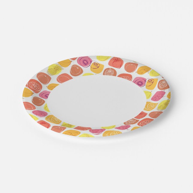Fruit pattern paper plate (Angled)