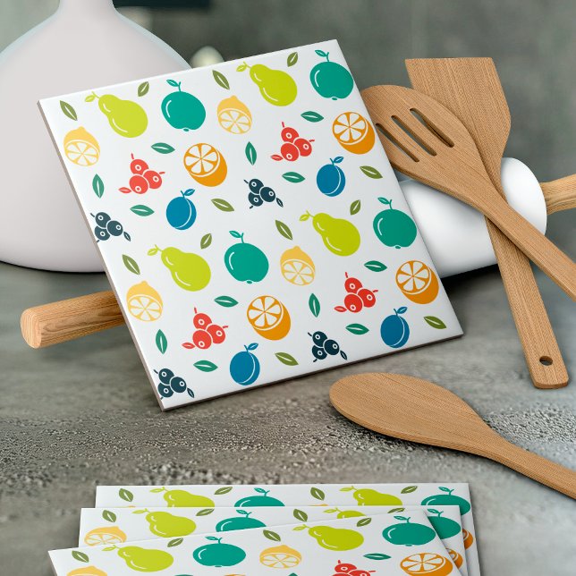 Fruit Pattern, Plum, Orange, Lemon, Pear, Apple Tile (Creator Uploaded)