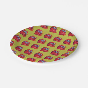 Fruit Pattern Strawberries on gold Party Stuff Paper Plate