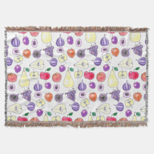 Fruit pattern throw blanket