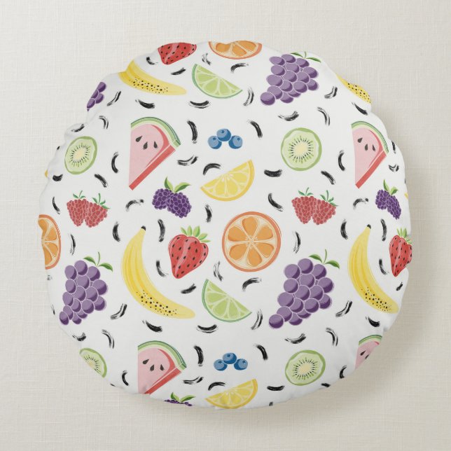 Fruit Pattern Throw Pillow (Front)