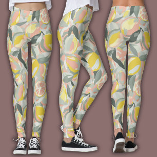 Fruit Pattern Vibrant Citrus Leggings