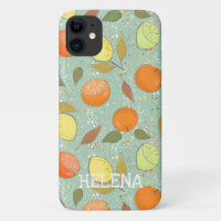 Fruit pattern with lemons, oranges