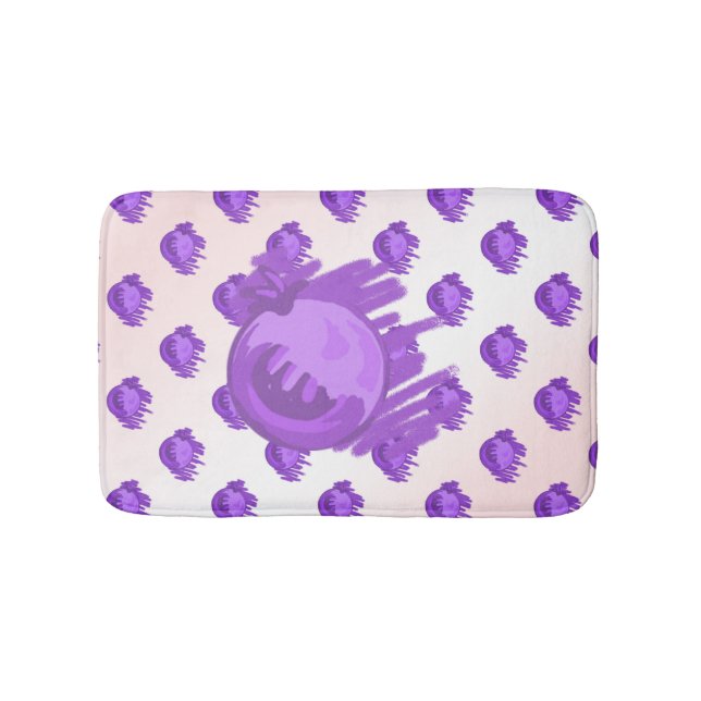 Fruit Patterns Blueberries and Cream Bath Mat (Front)