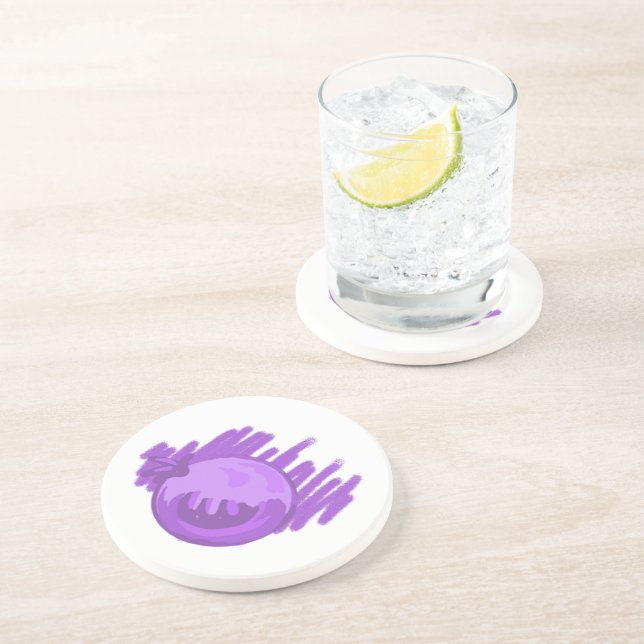 Fruit Patterns Blueberries and Cream Coaster (Side)